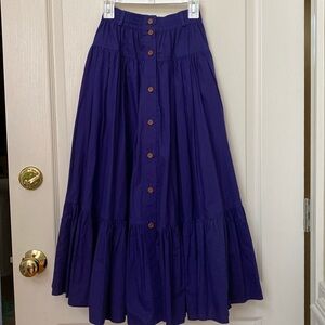 Liz Claiborne button front maxi tiered skirt